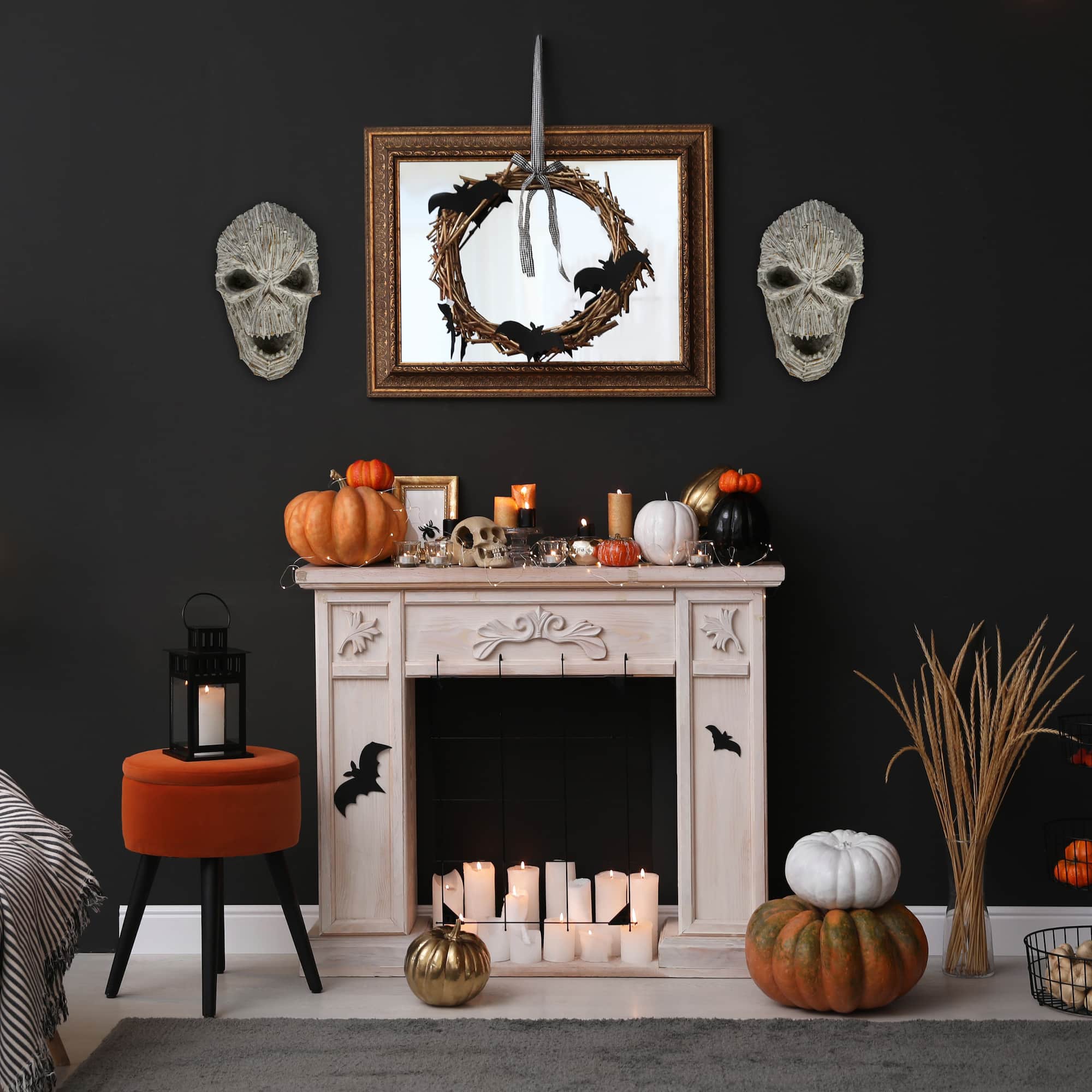 15" Driftwood Ghost Face Décor